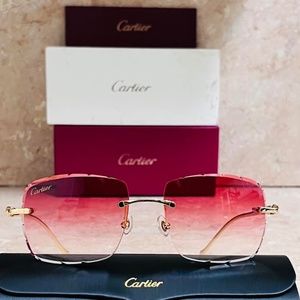 Authentic Red Cartier Sunglasses